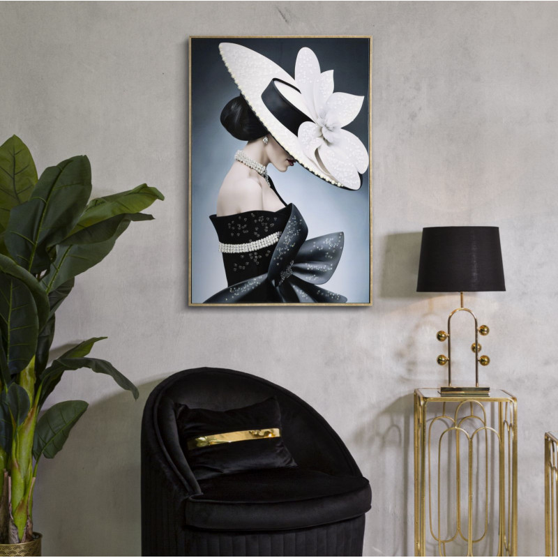 PEINTURE SUR TOILE LAQUÉE MARTY AVEC CADRE -A- CM 62X4X92