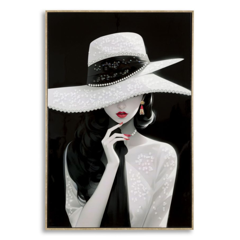 PEINTURE SUR TOILE LAQUÉE MARTY AVEC CADRE -A- CM 62X4X92