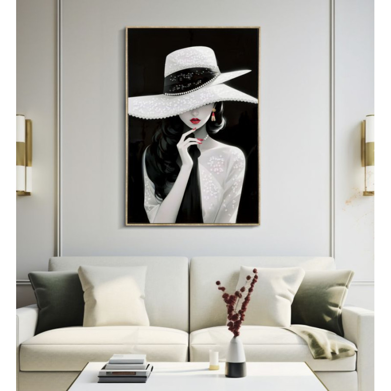 PEINTURE SUR TOILE LAQUÉE MARTY AVEC CADRE -A- CM 62X4X92