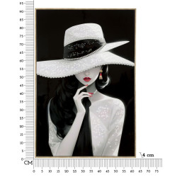 PEINTURE SUR TOILE LAQUÉE MARTY AVEC CADRE -A- CM 62X4X92