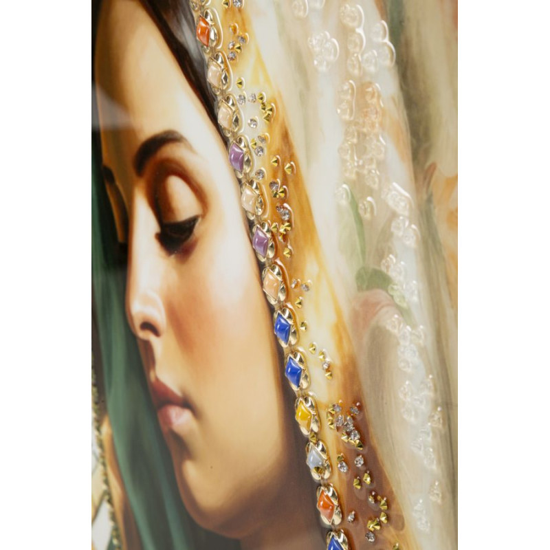 PEINTURE SUR TOILE LAQUÉE MADONNA -A- AVEC CADRE CM 72X4X102