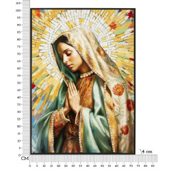 PEINTURE SUR TOILE LAQUÉE MADONNA -A- AVEC CADRE CM 72X4X102