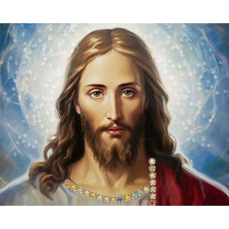 TABLEAU SUR TOILE LAQUÉE JÉSUS AVEC CADRE CM 72X4X102