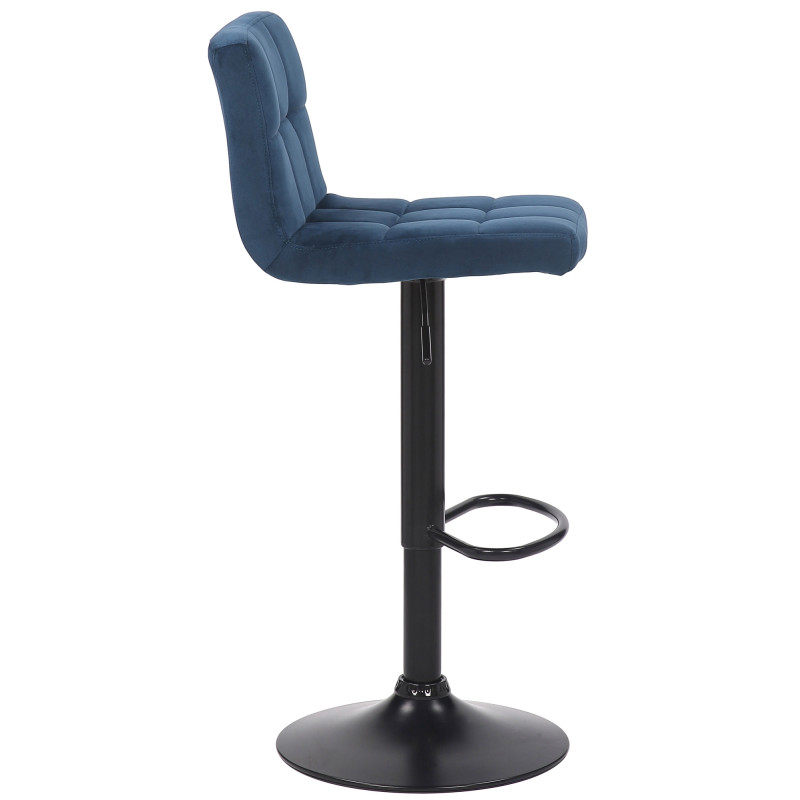 Lot de 2 tabourets de bar en velours Feni bleu