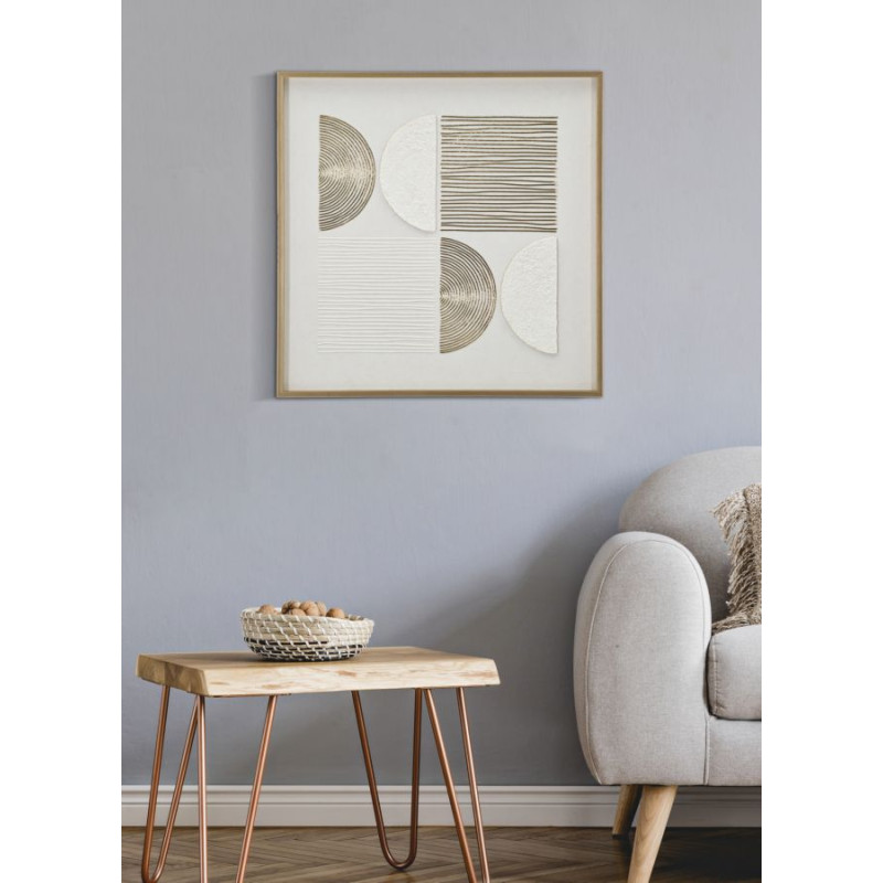 PEINTURE SUR TOILE ABSTRAITE AVEC CADRE -B- CM 60X3X60