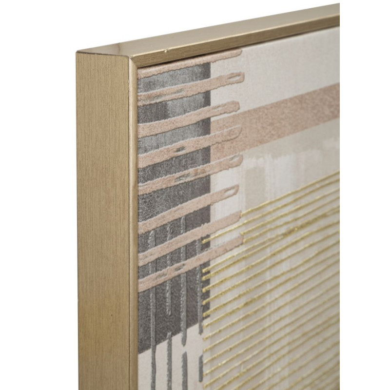 IMPRESSION PEINTE SUR TOILE LIGNES AVEC CADRE -B- CM 60X3X60