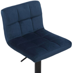 Lot de 2 tabourets de bar en velours Feni bleu