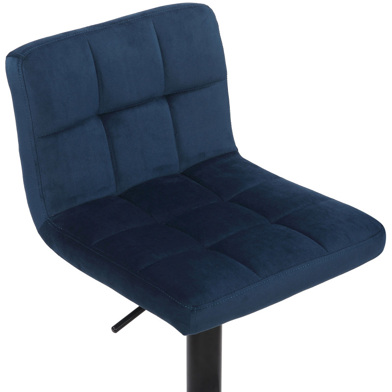 Lot de 2 tabourets de bar en velours Feni bleu