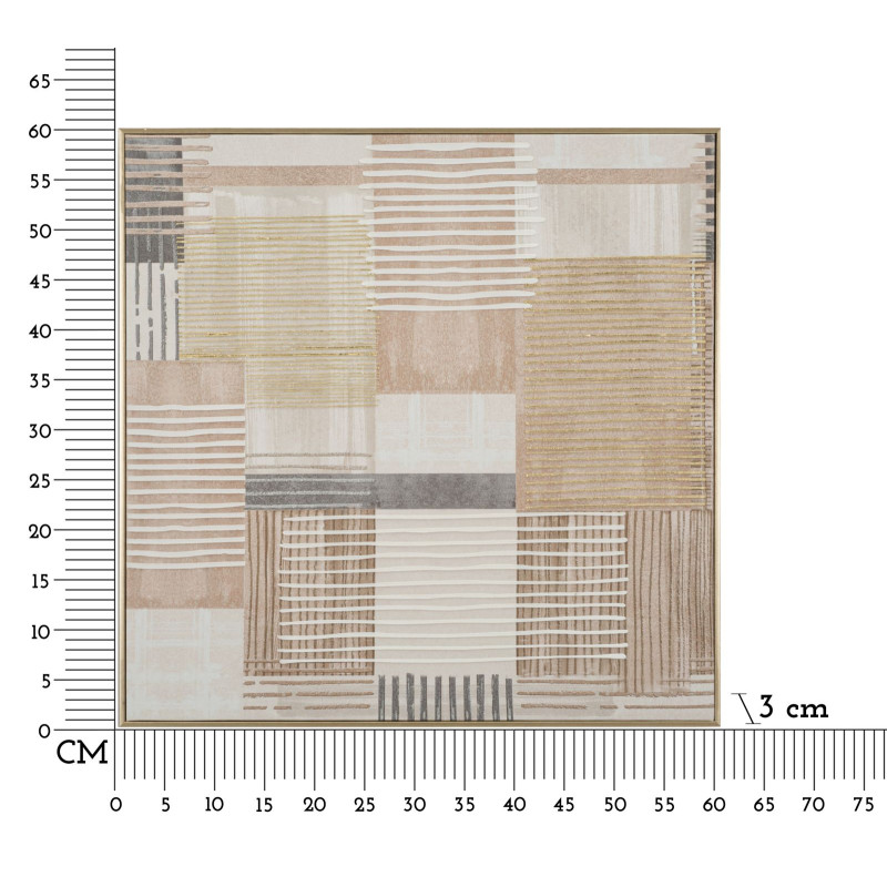 IMPRESSION PEINTE SUR TOILE LIGNES AVEC CADRE -B- CM 60X3X60