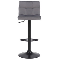 Lot de 2 tabourets de bar en velours Feni gris