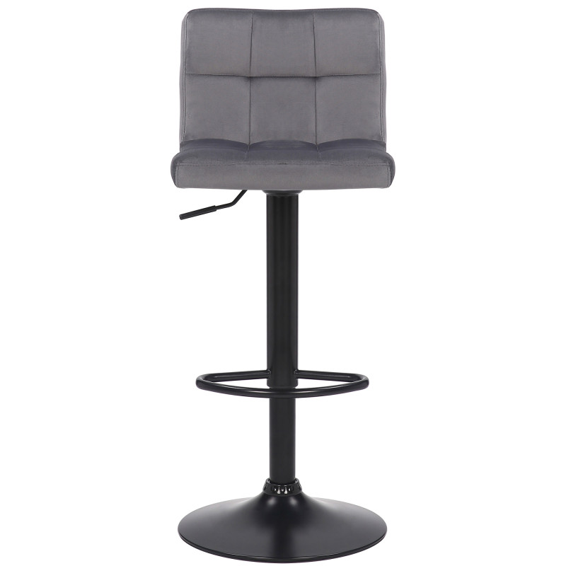 Lot de 2 tabourets de bar en velours Feni gris
