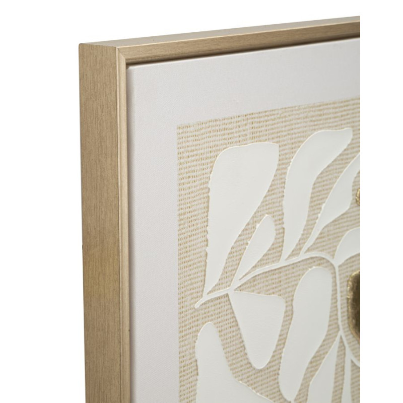 IMPRESSION PEINTE SUR TOILE DOREE AVEC CADRE -B- CM 50X3X70