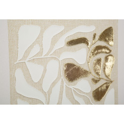 IMPRESSION PEINTE SUR TOILE DOREE AVEC CADRE -B- CM 50X3X70