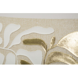 IMPRESSION PEINTE SUR TOILE DOREE AVEC CADRE -B- CM 50X3X70