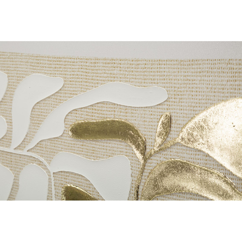 IMPRESSION PEINTE SUR TOILE DOREE AVEC CADRE -B- CM 50X3X70
