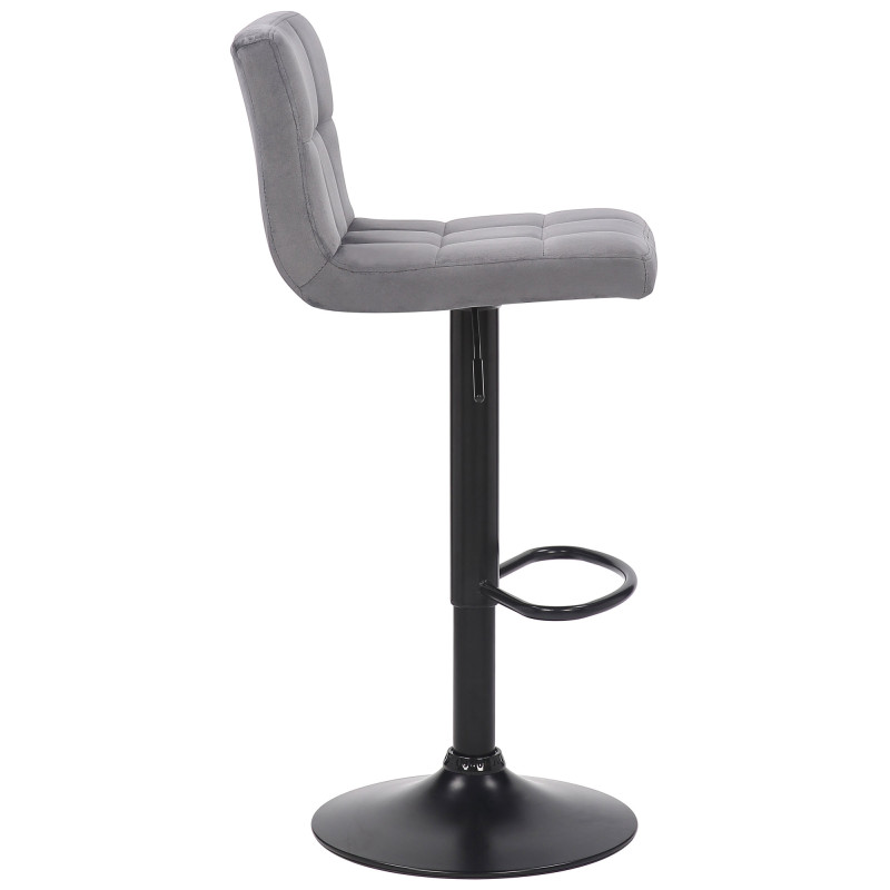 Lot de 2 tabourets de bar en velours Feni gris