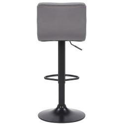 Lot de 2 tabourets de bar en velours Feni gris