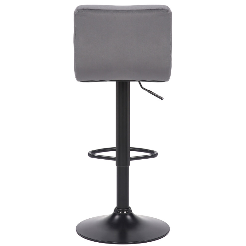 Lot de 2 tabourets de bar en velours Feni gris