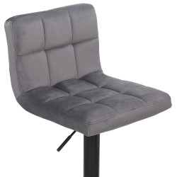 Lot de 2 tabourets de bar en velours Feni gris