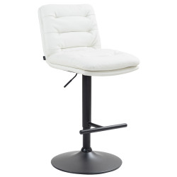 Tabouret de bar Damar, noir et blanc, simili cuir