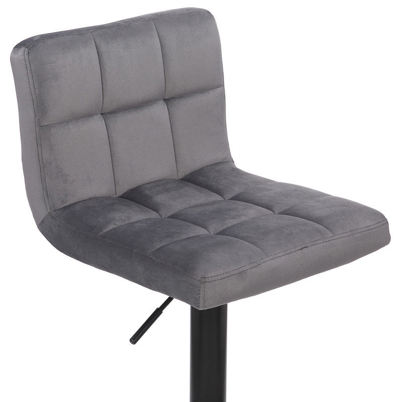 Lot de 2 tabourets de bar en velours Feni gris