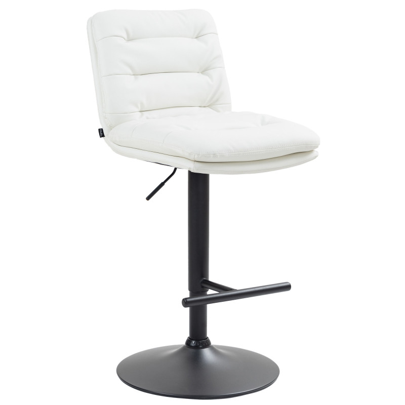 Tabouret de bar Damar, noir et blanc, simili cuir