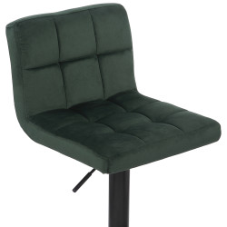 Lot de 2 tabourets de bar en velours Feni vert