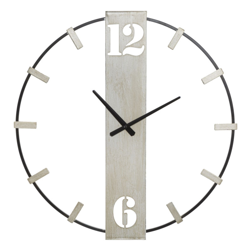 HORLOGE MURALE ARGENTÉE CM 61X4,5X63