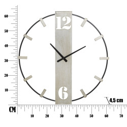 HORLOGE MURALE ARGENTÉE CM 61X4,5X63
