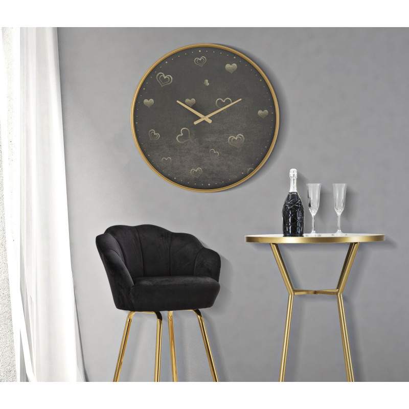 HORLOGE MURALE COEURS CM Ø 60X6