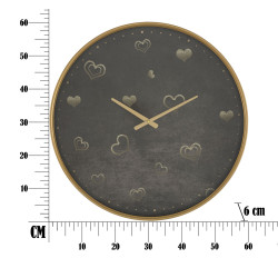 HORLOGE MURALE COEURS CM Ø 60X6