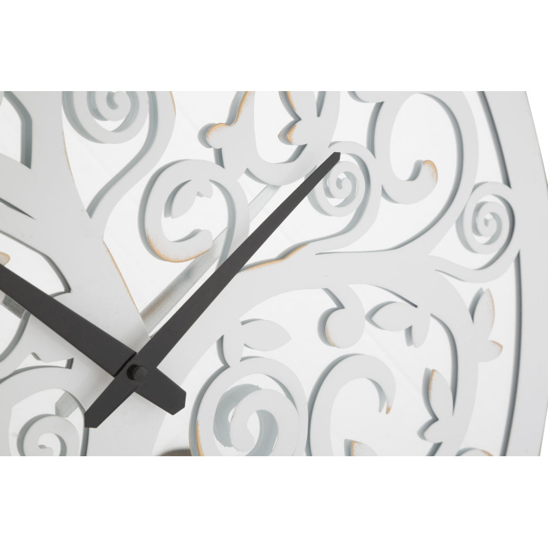 HORLOGE MURALE ARBRE BLANC CM Ø 55X4,5