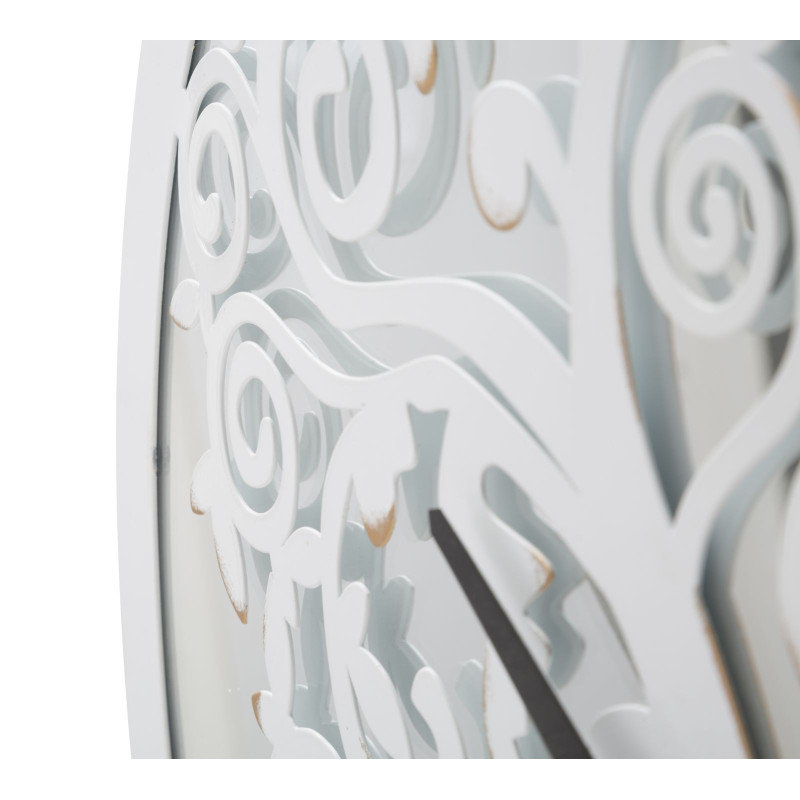 HORLOGE MURALE ARBRE BLANC CM Ø 55X4,5