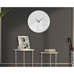 HORLOGE MURALE ARBRE BLANC CM Ø 55X4,5