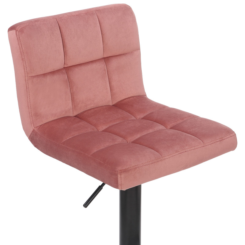 Lot de 2 tabourets de bar en velours Feni rose