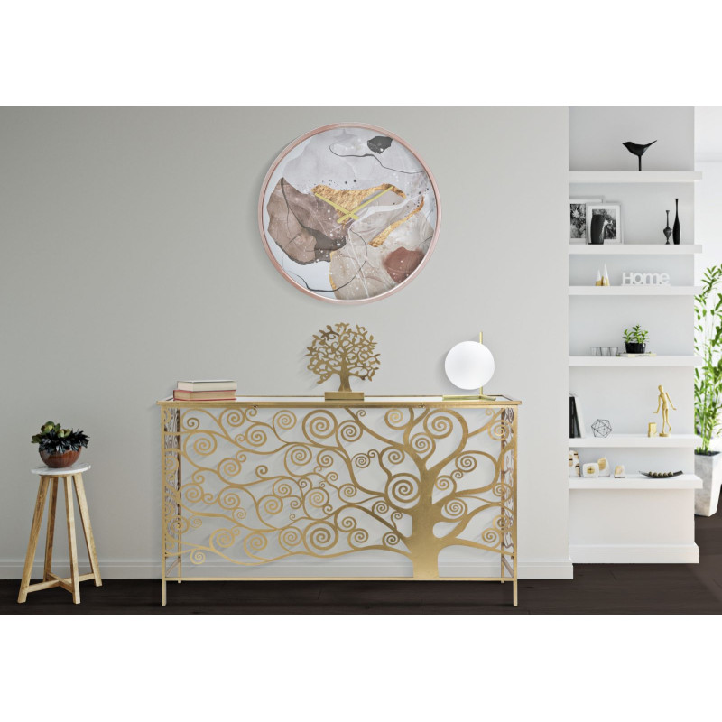 HORLOGE MURALE ART ROSE CM Ø 60X6