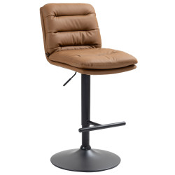 Taburete de bar Damar en polipiel Marrуn claro,Negro