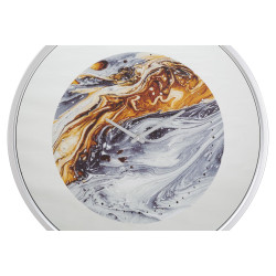 HORLOGE MURALE MIROIR GRIS CM Ø 60X5