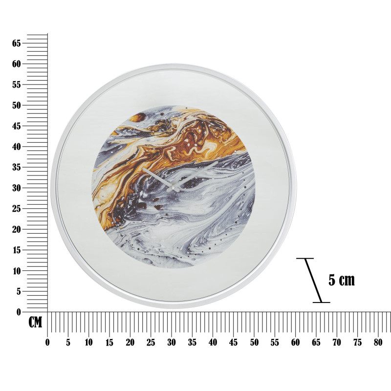 HORLOGE MURALE MIROIR GRIS CM Ø 60X5