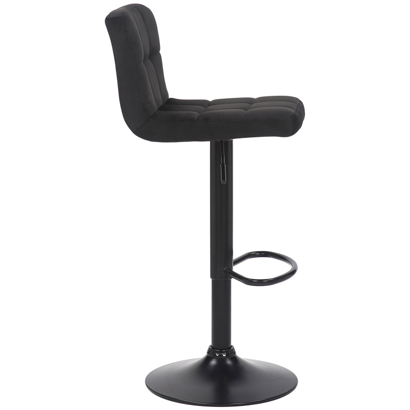 Lot de 2 tabourets de bar en velours Feni noir