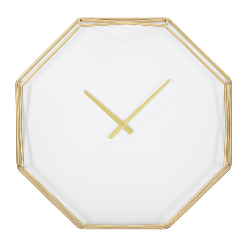 HORLOGE MURALE OCTOGONALE DOREE CM 56X6,5X56