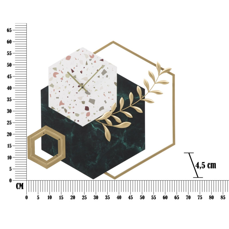 HORLOGE MURALE HEXAGONALE CM 62X4,5X62
