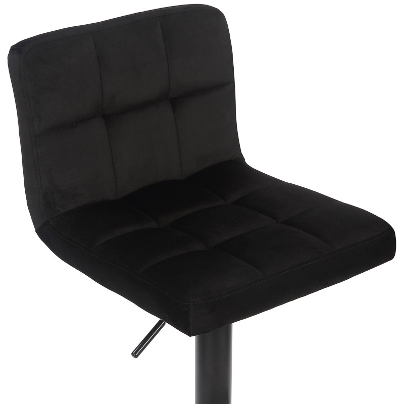 Lot de 2 tabourets de bar en velours Feni noir