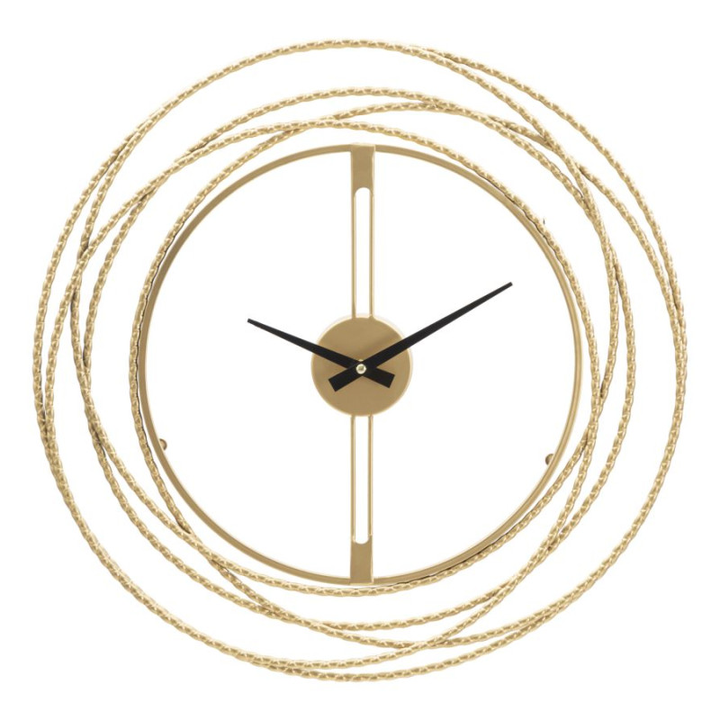 HORLOGE MURALE À BANDES DORÉES CM Ø 50X4