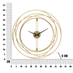 HORLOGE MURALE À BANDES DORÉES CM Ø 50X4