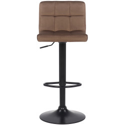 Lot de 2 tabourets de bar en velours Feni brun