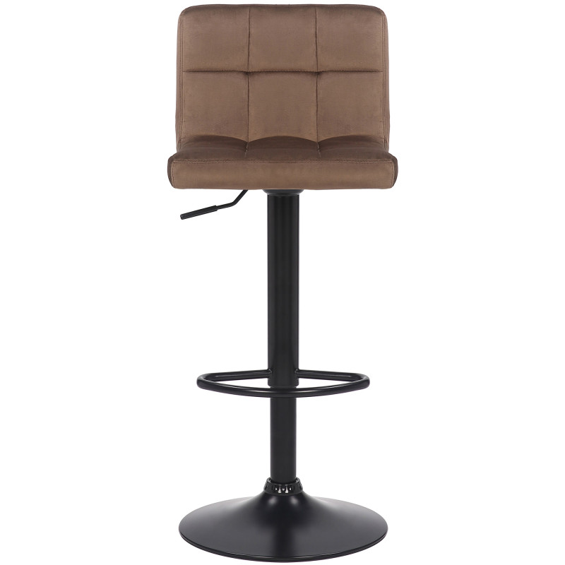Lot de 2 tabourets de bar en velours Feni brun