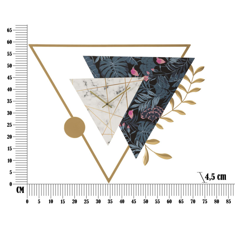 HORLOGE MURALE TRIANGLE CM 75X4,5X59