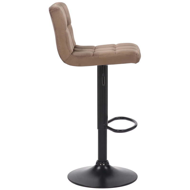 Lot de 2 tabourets de bar en velours Feni brun