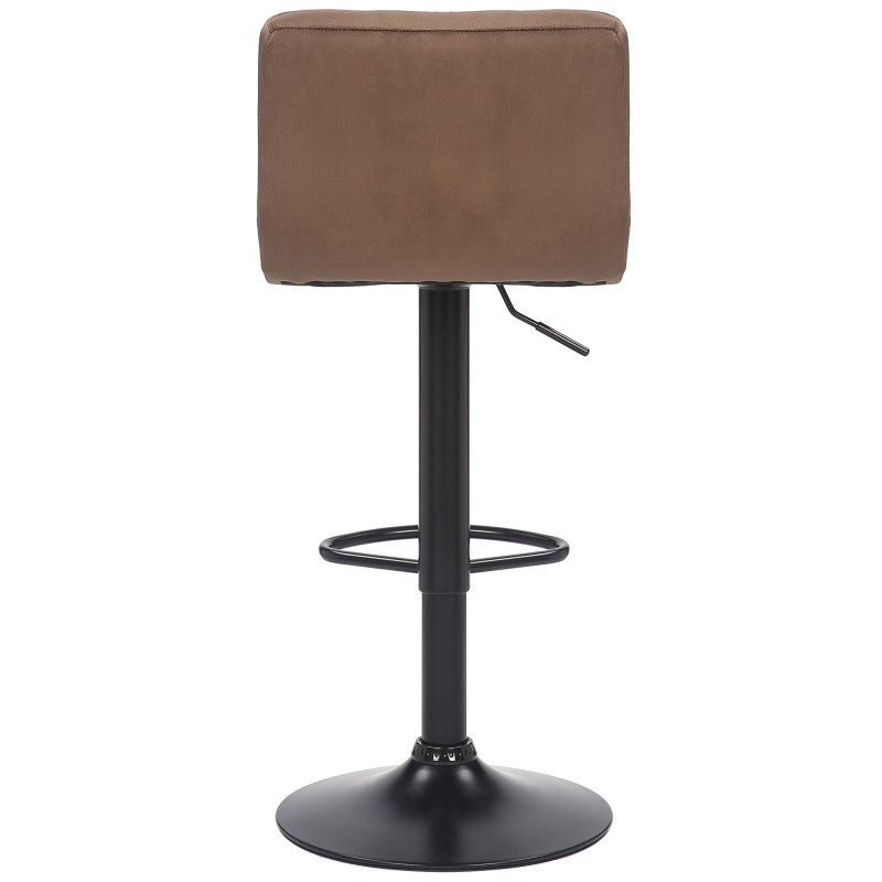Lot de 2 tabourets de bar en velours Feni brun